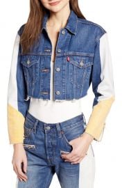 Levi  x27 s   Colorblock Detail Cutoff Trucker Jacket   Nordstrom at Nordstrom